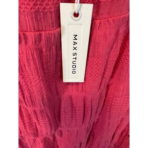 Max Studio NWT Red Long Sleeveless Tiered Cotton Dress Sz S - Picture 6 of 11